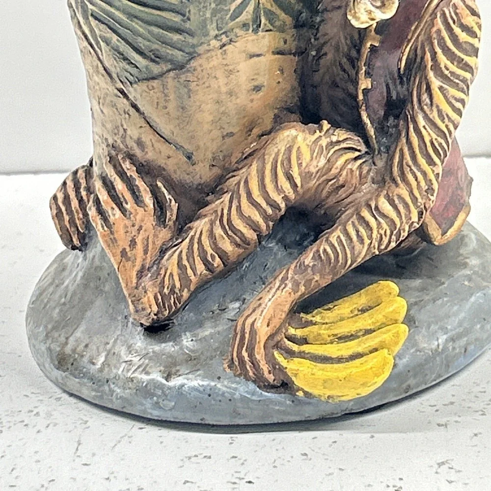 Pillar Candleholder Palm Tree & Monkey w/Fez & Vest Moroccan Style‎